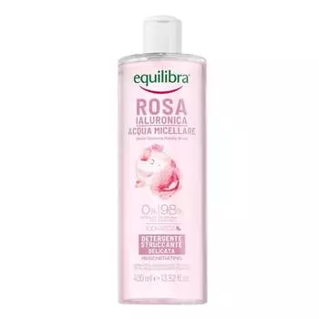 Нежно очищающая розовая мицеллярная вода с гиалуроновой кислотой, 400 мл Equilibra, Rosa