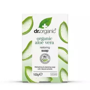 Нежное очищающее мыло с органическим алоэ и розмарином, 100 г Dr.Organic, Dr Organic