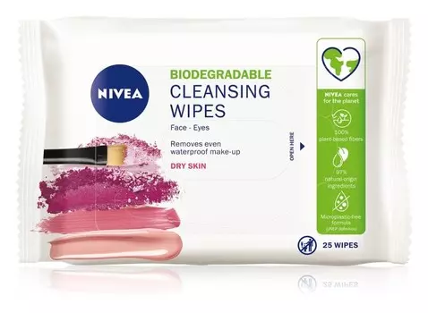 Нежные очищающие салфетки с миндальным молочком Nivea Face Cleansing