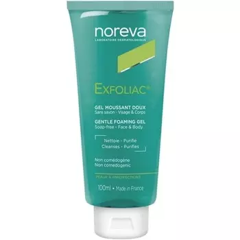 Нежный пенящийся гель Exfoliac 100 мл Noreva