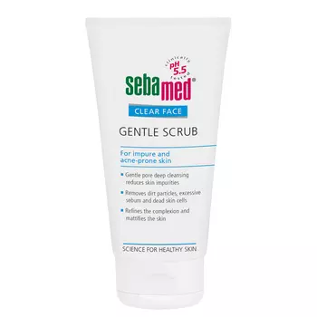 Нежный скраб для лица clear face gentle scrub Sebamed, 150 мл