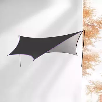 Ngnlw черный серебряный навес с резиновым покрытием, палатка для пикника, кемпинга, шестиугольный непромокаемый и солнцезащитный тент