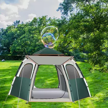 Ngnlw кемпинговая палатка, уличная складная портативная шестиугольная непромокаемая утолщенная солнцезащитная палатка, принадлежности для кемпинга