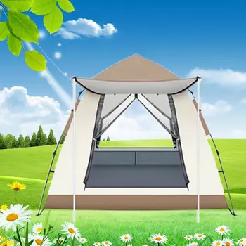 Ngnlw Палатка с навесом 2-в-1 Складная портативная портативная ночная палатка для кемпинга на открытом воздухе Полное оборудование для кемпинга