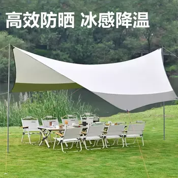 Ngnlw палатка с серебряным навесом, оборудование для кемпинга на открытом воздухе, полный комплект солнцезащитного тента для пикника и кемпинга