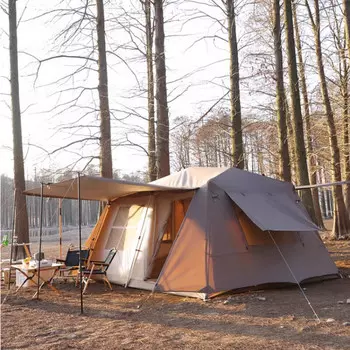 Ngnlw полностью автоматическая палатка для уличного непромокаемого кемпинга на открытом воздухе с двумя спальнями и одной гостиной, быстро открывающаяся палатка с коньком, кемпинг