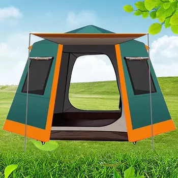 Ngnlw уличная палатка портативная складная шестиугольная с серебряным покрытием кемпинговая непромокаемая утолщенная полностью автоматическая солнцезащитная палатка