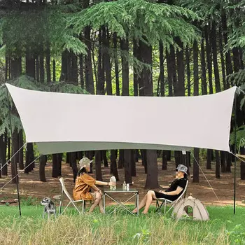 Ngnlw ветрозащитный шестиугольный навес для улицы, непромокаемый солнцезащитный тент с серебряным покрытием, кемпинговая палатка, водонепроницаемый тент