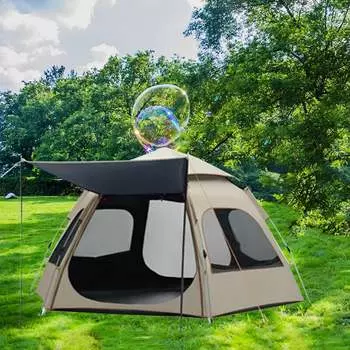 Ngnlw виниловая шестиугольная палатка для улицы, портативная складная полностью автоматическая палатка для парка, кемпинга, утолщенная непромокаемая палатка для кемпинга