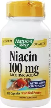 Ниацин (Витамин В3) Nature's Way 100 мг, 100 капсул