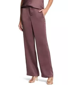 NIC+ZOE Eliot Широкие брюки из роскошного атласа Nic + Zoe, коричневый