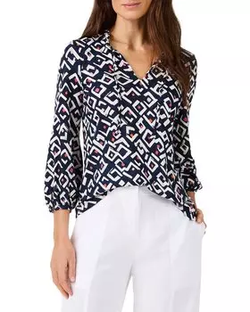 NIC+ZOE Indigo Angles Топ из льняной смеси Nic + Zoe