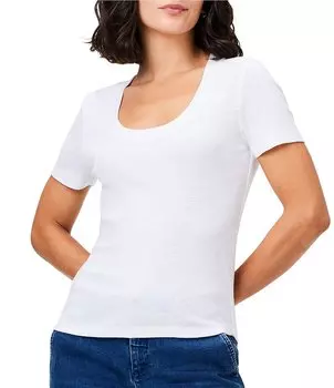 NIC + ZOE NZT Хлопковая трикотажная футболка с круглым вырезом и короткими рукавами, белый