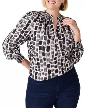 NIC+ZOE Plus Brushstroke Blues Топ Nic + Zoe, серый