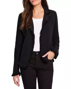 NIC+ZOE трикотажная куртка с воротником и бахромой Nic + Zoe, черный