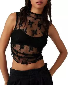 Nice Try Футболка-майка с цельнокроеным рукавом Free People, черный