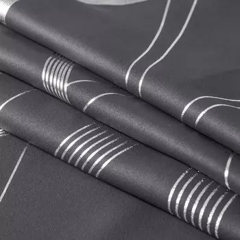 NICETOWN Плотные шторы с длинной волновой линией и тиснением на люверсах, затемняющие шторы для комнаты, теплоизолированные 2 панели, шторы для гостиной, спальни, несколько цветов, несколько размеров, цвет Gray