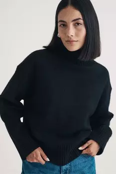 Ничей ребенок водолазка встречает джинсовый джемпер Nobody'S Child, черный