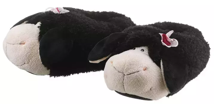 Nici плюшевые тапочки "JOLLY", со сладкими цветами, черный