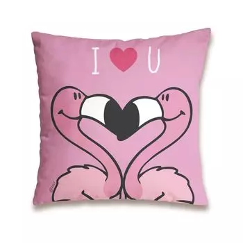 Nici Подушка Фламинго "Я люблю тебя"