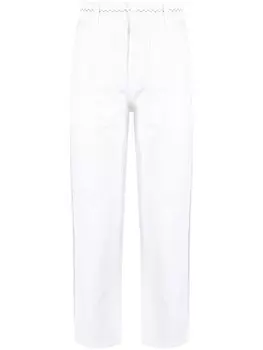 Nick Fouquet прямые брюки с вышивкой, белый