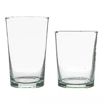 Nicola Spring Набор из 12 стаканов Meknes из переработанного материала и стаканов - 6 стаканов и 6 стаканов - прозрачный