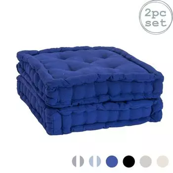 Nicola Spring Square Мягкий французский матрас Подушка для стула Подушка для сиденья — синий — упаковка из 2 шт.