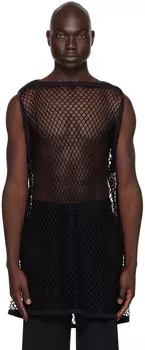 NICOLAS ANDREAS TARALIS Черная майка с овальным вырезом