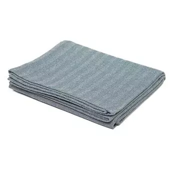 NIDRA хлопковый плед для йоги, узор "елочка" натуральный/темно-синий Bodhi