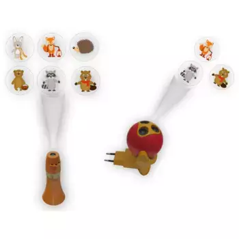 Niermann Светодиодный ночник «Лесные животные», 1 лампочка, источник света Светодиодный модуль | Постоянно встроенный светодиод, набор лесных животных 2 (1 подключаемый ночник, 1 карманный проектор), желтый