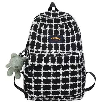 NIGEER Рюкзак из хлопка с нейлоном, стандартный, женский, черный/белый