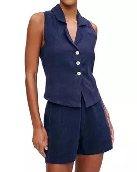 Нийв Льняной Топ DL1961, синий