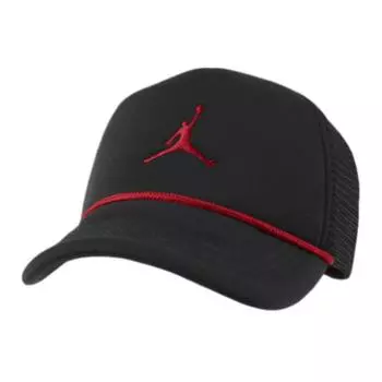 Nike Бейсболка детская из полиэстера, черная/красная для спортзала