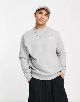 Nike Club — серая толстовка унисекс с круглым вырезом