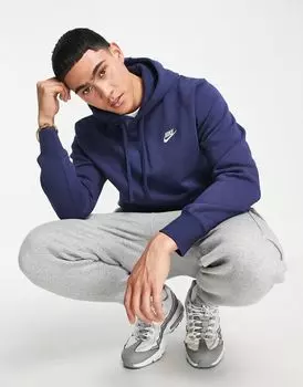 Nike Club — темно-синяя толстовка унисекс с капюшоном