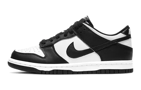 Кроссовки Nike Dunk Low Retro Panda GS Grade School CW1590-100, черный/белый