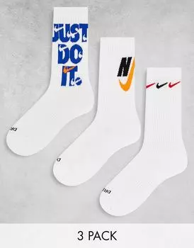 Nike — Everyday Cushioned — комплект из 3 пар белых носков
