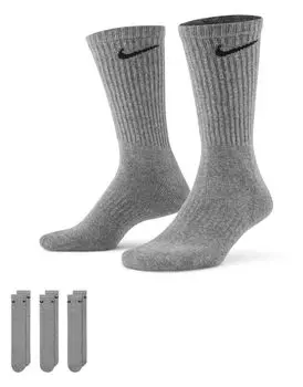 Nike — Everyday Cushioned — набор из 3 пар серых мягких носков