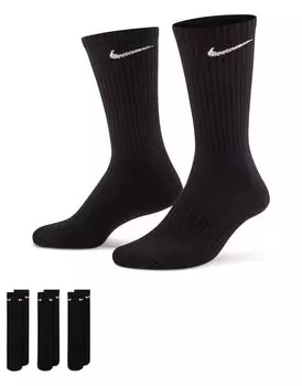 Nike — Everyday Cushioned — набор из 3 пар черных мягких носков