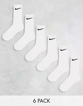 Nike — Everyday Cushioned — набор из 6 пар белых мягких носков