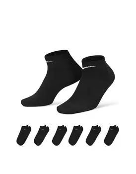 Nike — Everyday Lightweight — набор из 6 пар черных светлых носков
