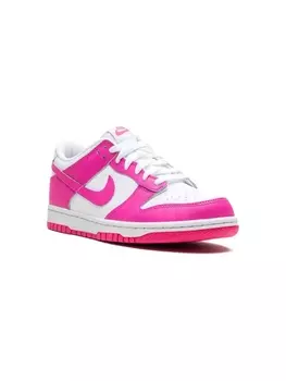 Nike Kids кроссовки Dunk Low Laser Fuchsia, белый