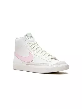 Nike Kids высокие кеды Blazer Mid '77 'White/Pink', белый