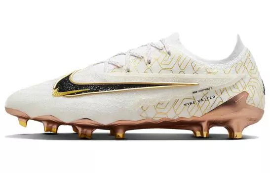 Nike Phantom GX Футбольные бутсы Мужчины, White/Metallic Gold/Black
