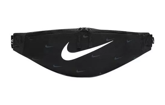 Nike Поясная сумка из полиэстера, обычная, унисекс, черная