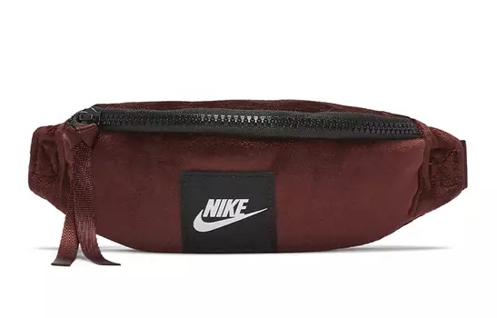 Nike Поясная сумка из полиэстера, обычная, унисекс, красно-коричневая