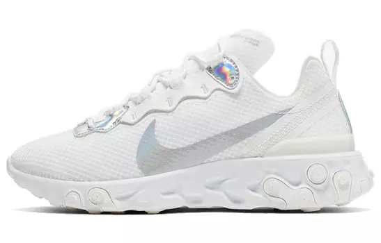 Nike React Element 55 белые переливающиеся (женские)