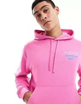 Nike – розовая толстовка с графикой на спине