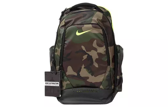 Nike Рюкзак из полиэстера унисекс, зеленый/черный