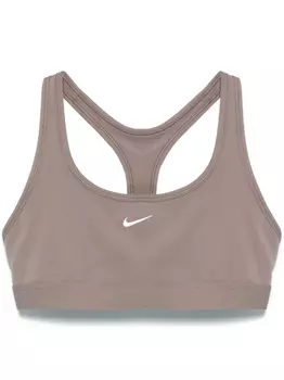 Nike спортивный бюстгальтер Swoosh, коричневый
